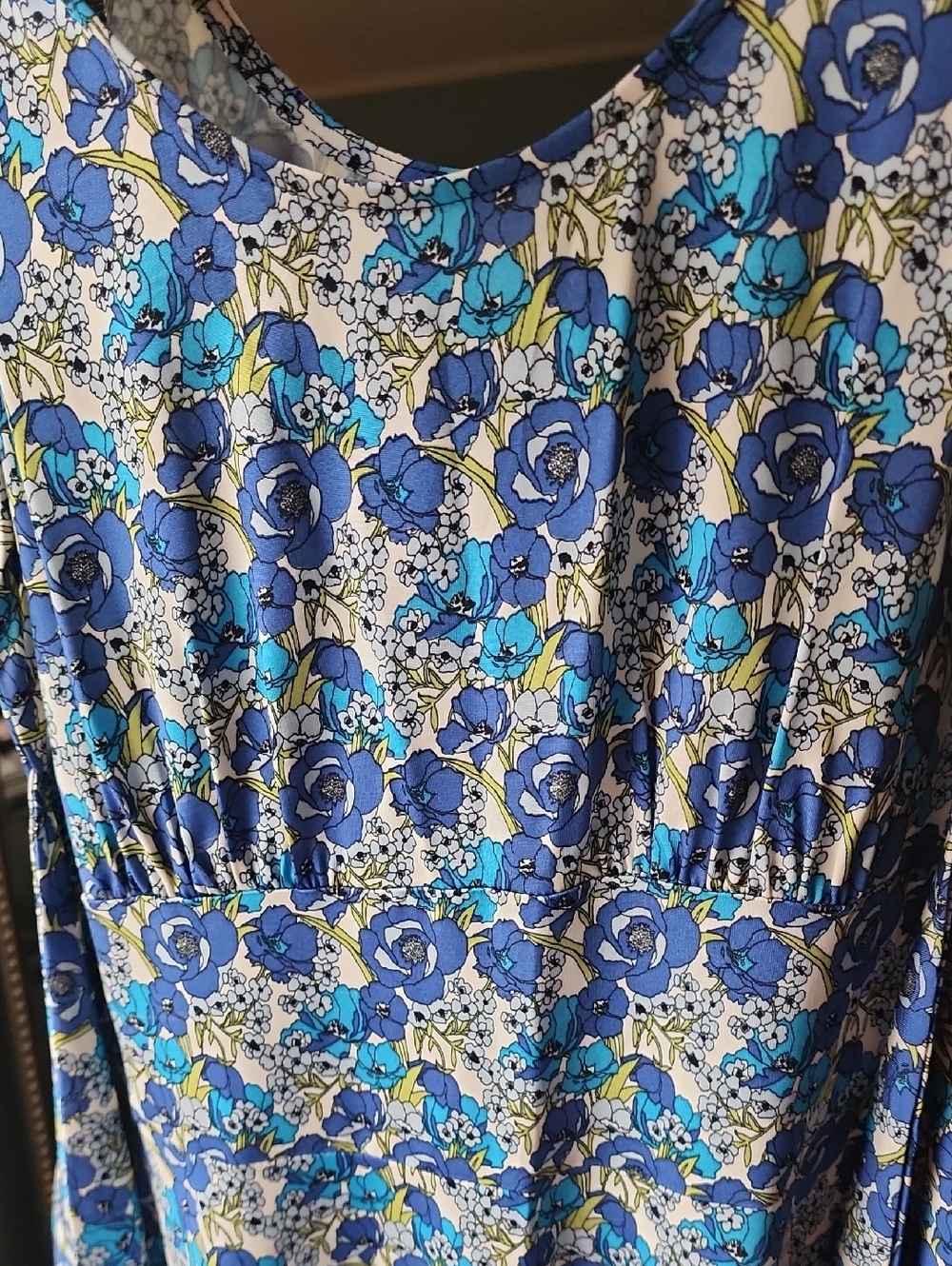 sahalie Blue Floral Sleeveless Midi Dress - Picture 7 of 7